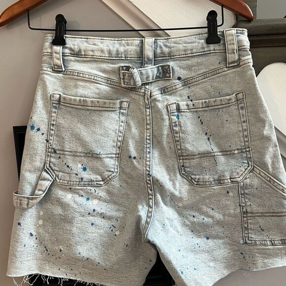 Wild Fable Highest Rise Utility Paint Splash Carpenter Denim Shorts sz 6 EUC - Picture 3 of 7